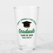 Groen Afstuderen gepersonaliseerd afstudeerfeest Glas (Voorkant)