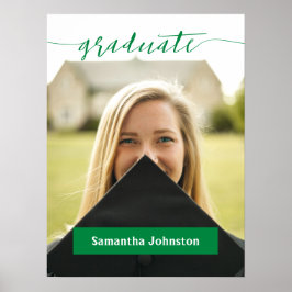 Groen Afstuderen Manuscript Moderne Foto Poster