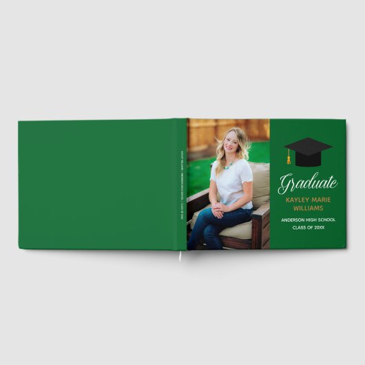 Groen Afstuderen Senior Foto Autograph 2025 Gastenboek (Volledig)