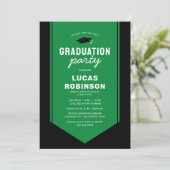 Groen Afstuderen Stole Sash Graduation Party Kaart (Staand voorkant)