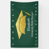 Groen Afstuderen Vet Modern Eenvoudig Goud Pet Spandoek (Verticaal)