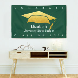 Groen Afstuderen Vet Modern Eenvoudig Goud Pet Spandoek