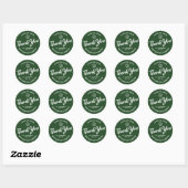 Groen Afstuderen Vet Script Pet Bedankt Modern Ronde Sticker (Vel)