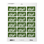Groen afstuderen vet typografie modern adres etiket (Full Sheet)