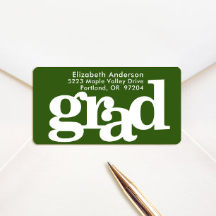 Groen afstuderen vet typografie modern adres etiket