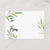 Groen afvulscherm Baby shower Cadeaukaart Informatiekaartje (Achterkant)