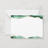 Groen agate Geode Gold Glitter Monogram Script Notitiekaartje (Achterkant)