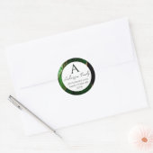Groen Agate Monogram Familie Adres Ronde Sticker (Envelop)