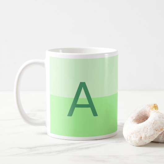 Groen alfabet Monogram Koffiemok (Met donut)