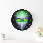 Groen Alien Gezicht Grote Klok (Huis)