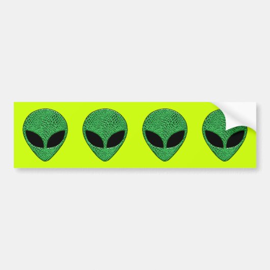 Groen Alien Hagedis Wezen Bumpersticker (Voorkant)