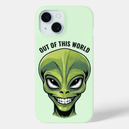 Groen Alien hoofd telefoonhoesje iPhone 15 Case