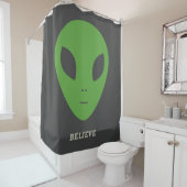 Groen Alien Shower Curtain Douchegordijn (In situ)