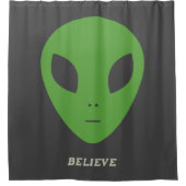 Groen Alien Shower Curtain Douchegordijn (Voorkant)