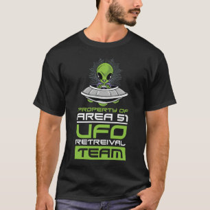 Groen Alien UFO-vliegveld 51 Ufo T-shirt