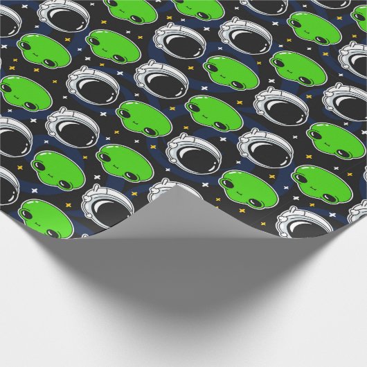 Groen Alien Wrapping Paper Cadeaupapier (Hoek)