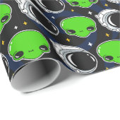 Groen Alien Wrapping Paper Cadeaupapier (Rol Hoek)