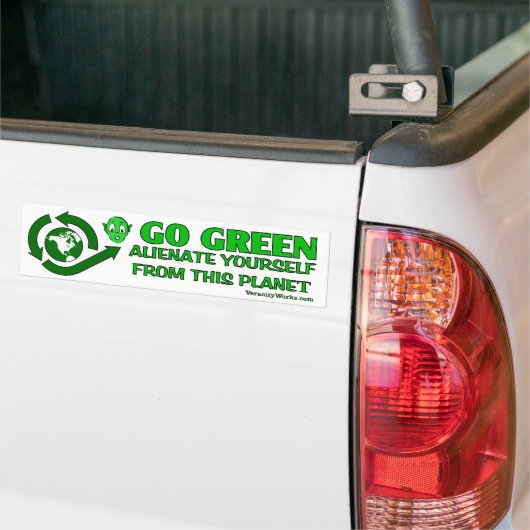 Groen. Alienate Yourself van deze planeet Bumpersticker (Op Truck)