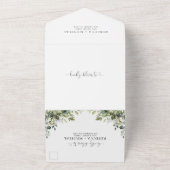 Groen Alles in een bruiloft uitnodigen All In One Uitnodiging (Buitenkant)