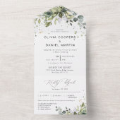 Groen Alles in een bruiloft uitnodiging (Binnen)
