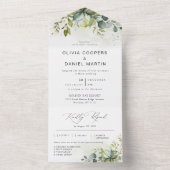 Groen Alles in een bruiloft uitnodiging (Binnen)