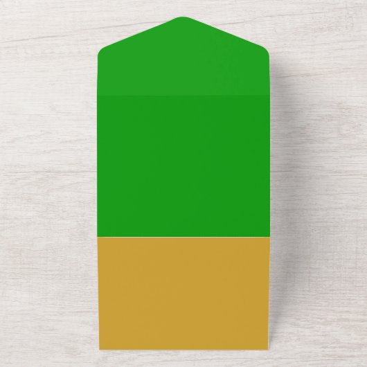 Groen alles in één bruiloft uitnodiging (Buitenkant)