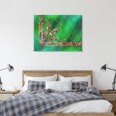 Groen als de Druk van het Canvas van de Grass Afdruk (Insitu (Slaapkamer))