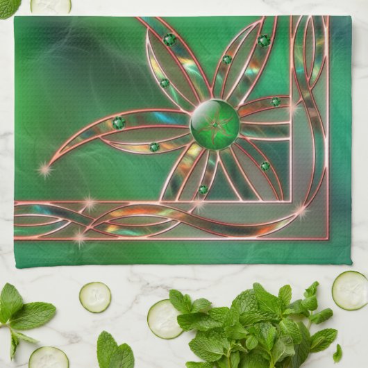 Groen als de Grass Kitchen Towel Theedoek (Gevouwen)