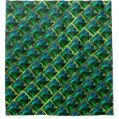 Groen als emerald onder een gouden rooster? douchegordijn (Voorkant)