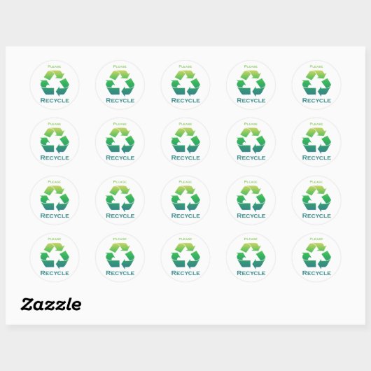Groen alsjeblieft Recyclen Stickers (Vel)
