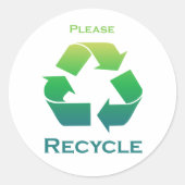 Groen alsjeblieft Recyclen Stickers (Voorkant)