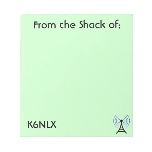 Groen Amateur Radio Call Sign Notitieblok (Voorkant)