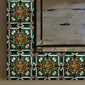 Groen & Amber Roos Mandella glas-in-lood look Tegeltje