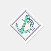 Groen Anker Monogram Nautilus Servet (Hoek)