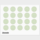  groen Antiek bloeien bruiloft monogram Ronde Sticker (Vel)