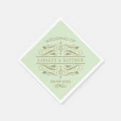  groen Antiek bloeien bruiloft monogram Servetten (Hoek)