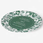 Groen Antiek Chinoiserie bruiloft Papieren Bordje (Gekanteld)