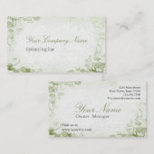 Groen Antiek Floral Visitekaartje (Voorkant / Achterkant)