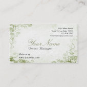 Groen Antiek Floral Visitekaartje (Achterkant)