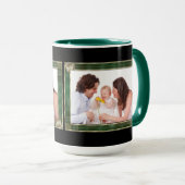 Groen Antiek Lijst 2 Fotofamilie Collage Mok (Voorkant rechts)