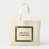 Groen Antiek Lijst Uw fotoofferte toevoegen Grote Tote Bag (Voorkant)