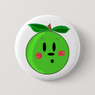 Groen Appel Gezicht Ronde Button 5,7 Cm