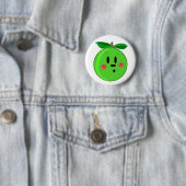 Groen Appel Gezicht Ronde Button 5,7 Cm (In situ)