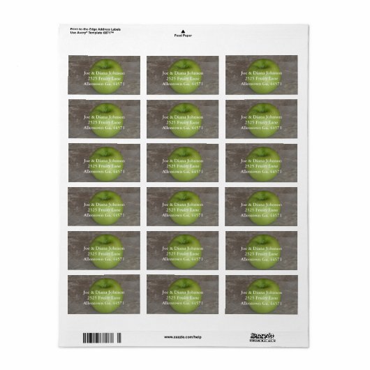 Groen Apple Avery adreslabel Etiket (Full Sheet)