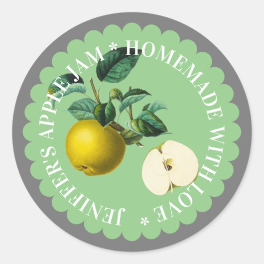 Groen Apple Jam Preserve  Label (Voorkant)