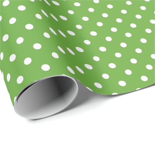 Groen Apple Polka Dot Pattern Cadeaupapier (Rol Hoek)