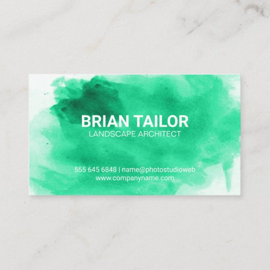 Groen Aquarel | Boom Visitekaartje (Achterkant)