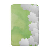 Groen Aquarel en Witte Bloemen Badmat (Voorkant Verticaal)