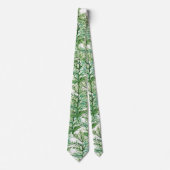 Groen Aquarel Handgeschilderd Boom Patroon Stropdas (Voorkant)