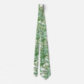 Groen Aquarel Handgeschilderd Boom Patroon Stropdas (Achterkant)